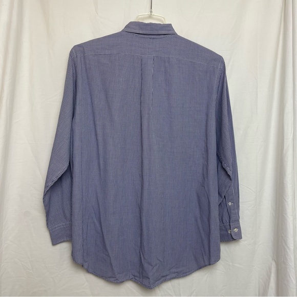 Ralph Lauren Blue White Checked Blue Pony Buttondown LongSleeve‎ ClassicFit 16.5 - Picture 6 of 8